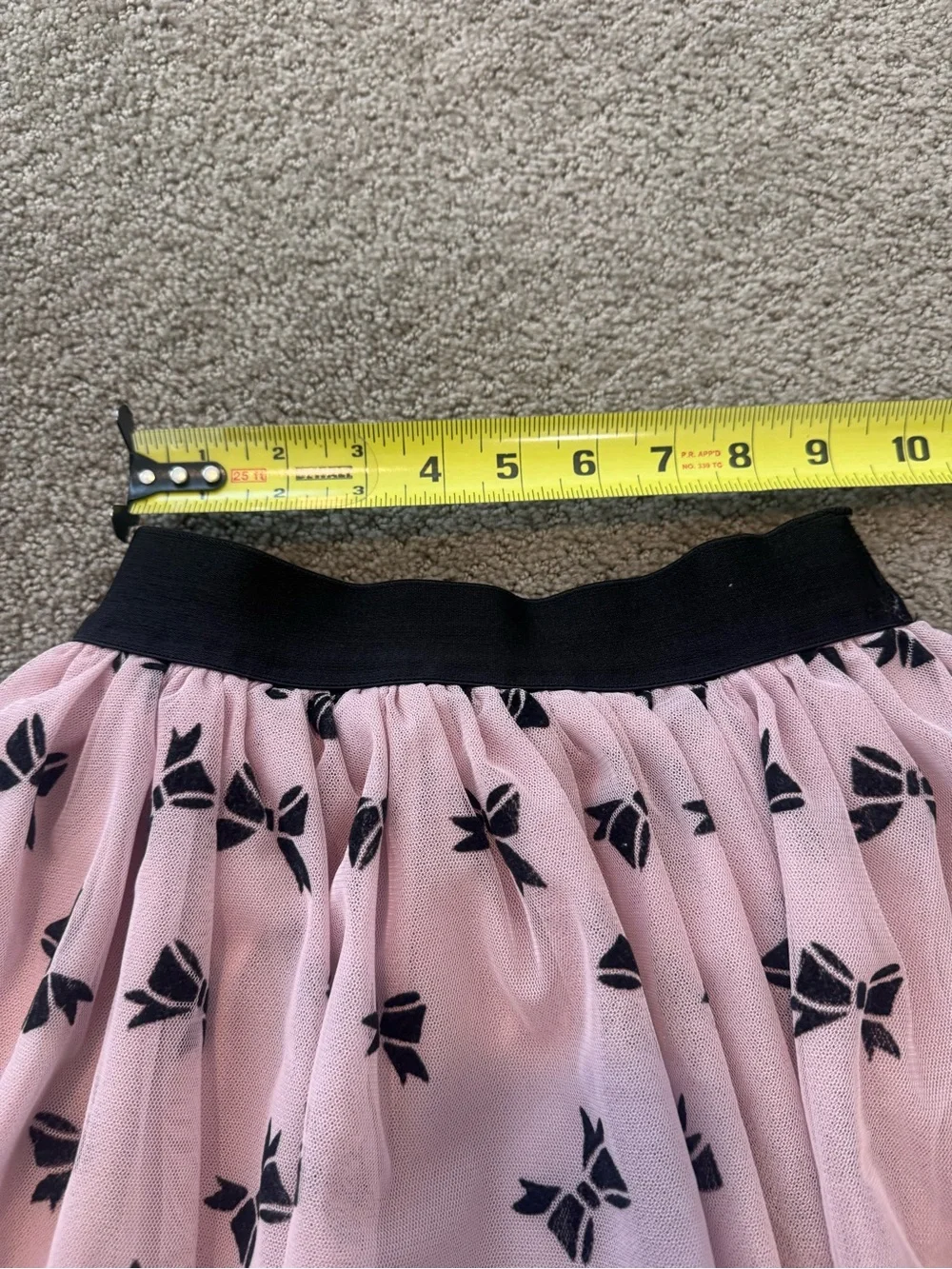 Girls Size 6 Blush Fleece Top & Bow-Print Tulle Skort Matching Set